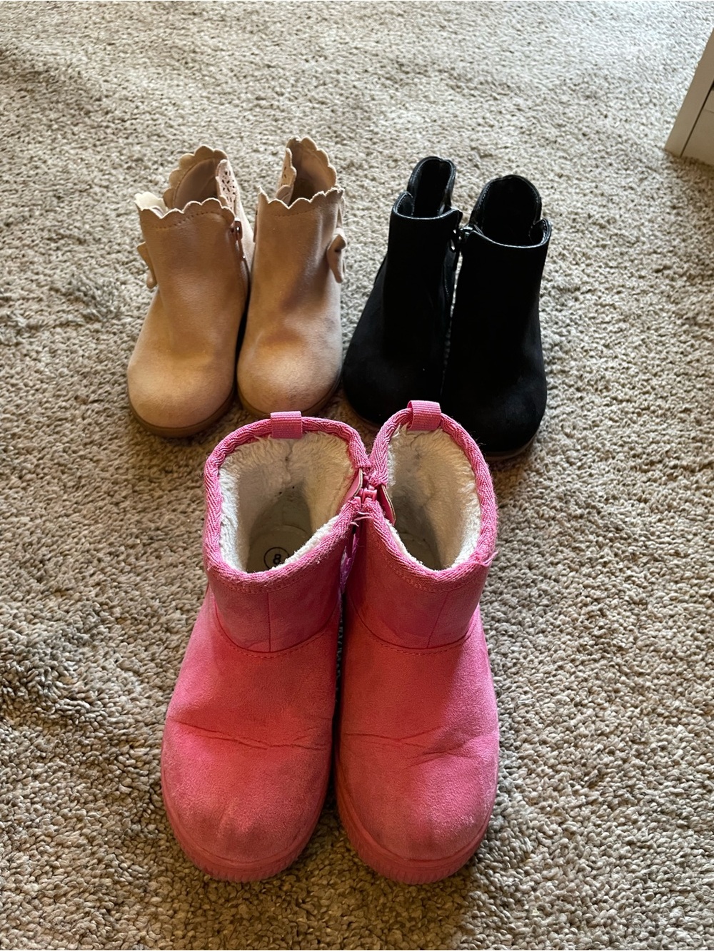 Kids Pink Winter Boots - Cozy Lined Ankle Boot